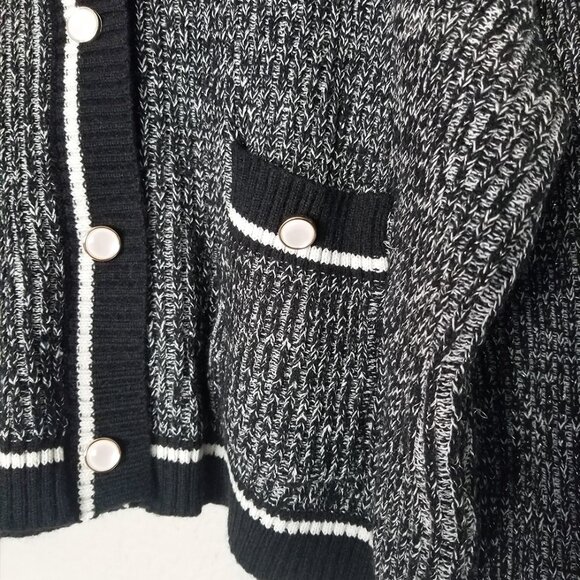 Cider Knit Round Neck Contrasting Binding Button Cardigan Curve Plus 2XL Shimmer - Picture 11 of 16